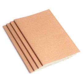 FACAICAI 4 pc Notebook Journals for Travelers, Students and Office, Writing Sketchbook Memo Diary Subject Notebooks Planner with Blank Paper, 60 Pages, 30 Sheets, 8.3x5.5 inch, A5 Size