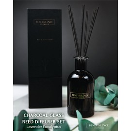 Benevolence LA Reed Diffusers for Home, Lavender & Eucalyptus Relaxing Fragrance | Aromatherapy Reed Diffuser Sticks with Gift Box, Scented Sticks for Bathroom | Home Décor