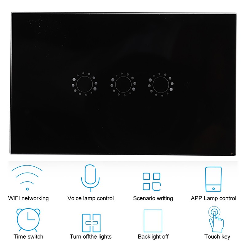 1/2/3 Gang Smart WIFI Wireless Touch Switch Panel Switch Remote