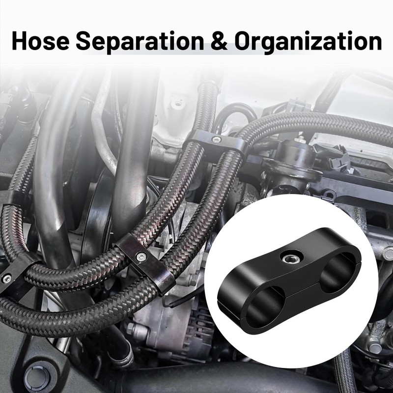 EVIL ENERGY Hose Separator Clamp,Fuel Line Mounting Clamp Aluminum Black