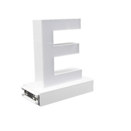 LED Letter Light "E" – 3.74" Tall, Touch-Sensitive Dimmable Connector, Heart Symbol or Connector Power Input, Safe & Durable Design, Premium Gift-Ready Box for Décor & Events