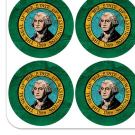Rustic Washington State Flag Distressed USA Planner Calendar Scrapbooking Crafting Stickers
