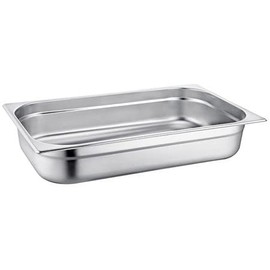 Acense Stainless Steel 1/1 Gastronorm Height 6.5cm - Capacity 8.5 Litre - Large Food Container Catering Tray –for Roasting, Gastro Trays and Catering Use.