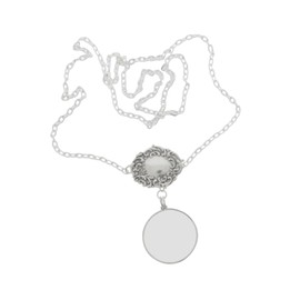 HHH Designs Antique Victorian Monocle Necklace | Classic Silver Magnifying Glass Pendant for Reading and Fashion | Vintage-Inspired Jewelry for Men and Women | Made in USA | 36" Chain