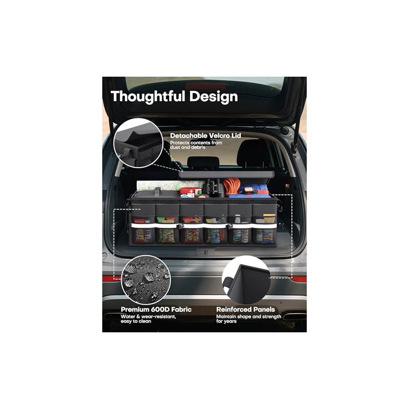 HOTOR Car Trunk Organizer - Trunk Organizer for SUV with