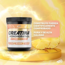 BPN PRO  Creatina Monohidratada 100 Pura Sabor Piña  Creatine Powder para Fuerza, Energía y Rendimiento  90 Porciones  Suplemento Gym Sin Gluten,