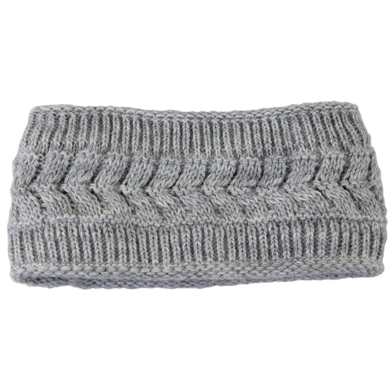 irisaa Ladies Cable Pattern Headband, Warm Ear Warmer, Lined Girls