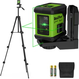 Self-Leveling Laser Level with Tripod,DEGLASERS 100ft Green Cross Line laser lever,Lazer Leveler Tool for Picture Hanging Construction Floor Tile Wall Home Renovation, Indoor Project, Battery Included