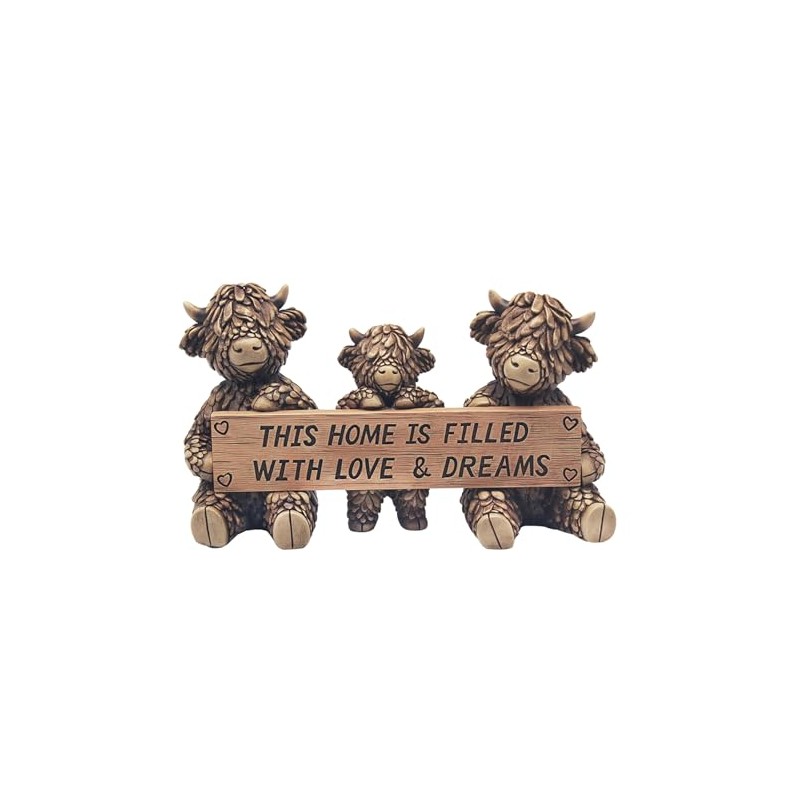 Lesser & Pavey Hughie Highland Cow Bronze Effect Ornament with