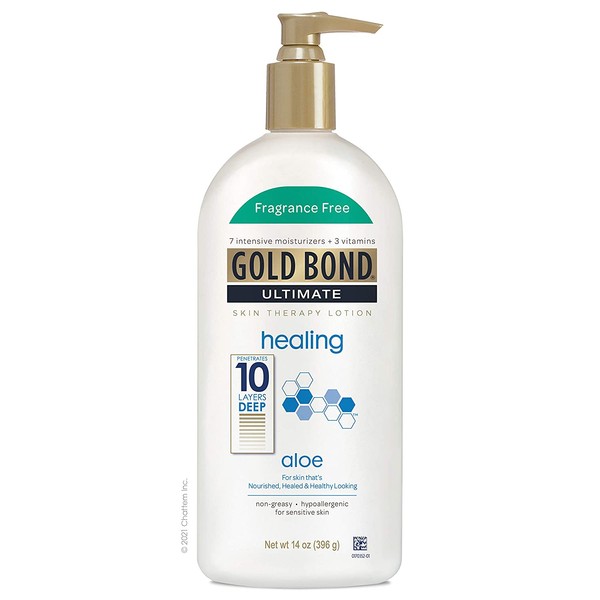 Gold Bond Ultimate Healing Skin Therapy Lotion with Aloe, Fragrance Free 14 Ounce
