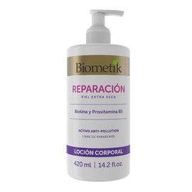Biometik, Loción Corporal para Rostro y Cuerpo, Ideal para Piel Extra Seca, Sistema Reparación con Biotina y Provitamina B5, 420 ml