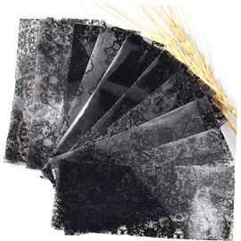 Housoutil 20pcs Long Press Nails Lace Star Design Easy to Apply Nail Wraps for Women Sticker