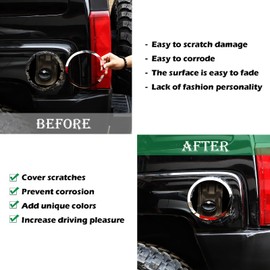 PIUGILH Fuel Tank Gaps Cover Seal O Ring Trim Compatible with Hummer H3 2005-2009 Accessories, Gas Cap Tank Door Cover O Ring Seal Fuel Cap, Bright Silver