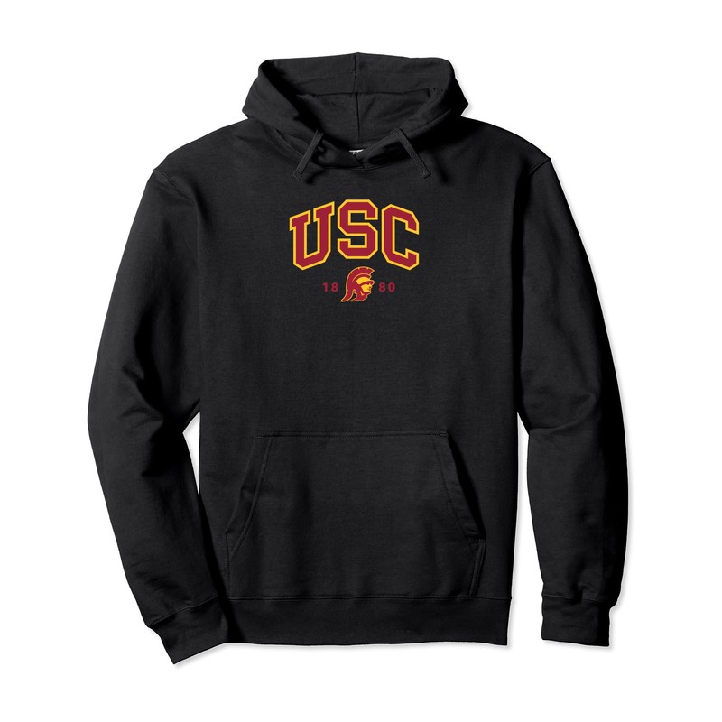 USC Curved Block Logo with Cardinal Gold Trojan 1880 Pullover