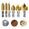 Beenle-Icey 6-Piece Countersink Set Hexagonal Countersink Drill Bit 90° Angle