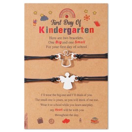 Blinket First Day of Kindergarten Bracelet Set - Adjustable Angel Pendant Bracelet, Perfect for Parents - Back to School Gift, Encouragement