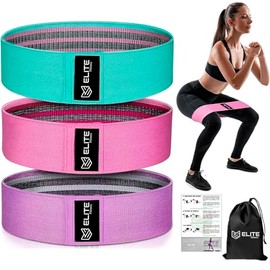Elite Fitness Bandas de Resistencia Paquete con 3 + Bolso, Ligas de Resistencia para Hacer Ejercicio en casa y Gimnasio