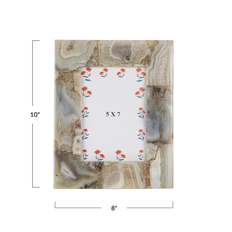 Creative Co-Op Agate Photo Frame, Multicolor