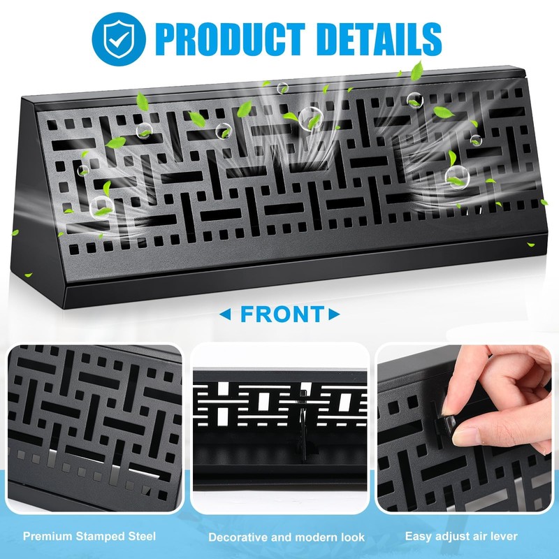 Landhoow 4 Pcs 15 Inch Baseboard Diffuser Register (Duct Opening