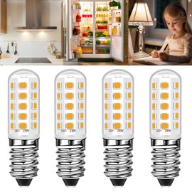 Ugvmn E14 LED Warmweiss Leuchtmittel für Kühlschrank, 2700K, LED Lampe E14 3W entspricht 40W, LED Birne E14 360 Lumen, E14 Glühbirne für Kühlschrank Salzlampe Nähmaschine, Nicht Dimmbar, 4 Stück