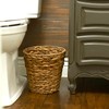 Household Essentials Wicker Waste Basket, Woven Leaf Basket with Wire