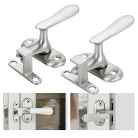 Vancoho 2 Pack 360 Degree Flip Bathroom Stall Latch for Inside Door, 3 Locking Methods Stainless Steel Barn Door Latch Heavy Duty Gate Hardware (Brushed Steel)