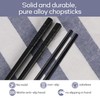 FloraVigo 8 Pairs Chopsticks Set Fibreglass Washable Black Sushi Sticks