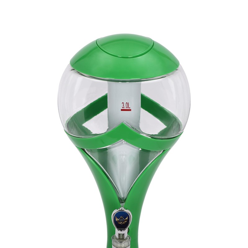 SHZICMY Green 3L Liquor Tower Dispenser, Iced Beverage Dispenser with
