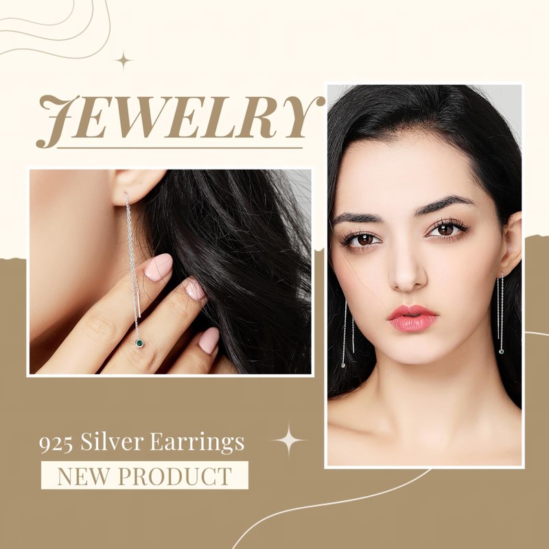 MetJakt Casual Sporty Star Earrings Solid 925 Sterling Silver Ear