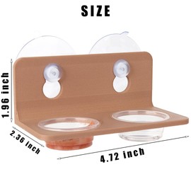 CRITTZOO Crested Gecko Feeding Ledge with 10PCS Gecko Food Dish - Wooden