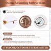 Dunuo 4" Brass Outdoor Thermometer, Indoor Thermometer for Room –