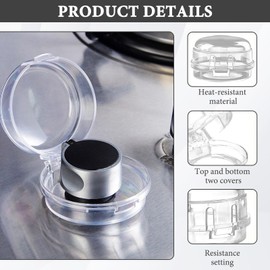 Pack of 8 Children's Cooker Protectors, Child Lock, Oven Child Lock, Cooker Child Lock, Stove Protection, Maximum Diameter 4 cm, Assembly Without Button Disassembly (Transparent Colour)