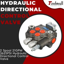 findmall 2 Spool 21GPM 3625PSI Hydraulic Directional Control Valve, SAE Ports Double Acting Valve for Small Tractors, Tractors, Loaders, Log Splitter