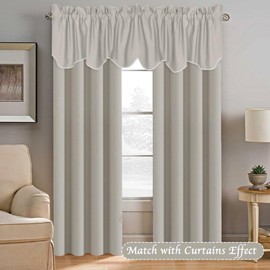 H.Versailtex - Cenefas de cocina oscurecedoras para ventanas con dobladillo para cortinas, para recámara, 132 x 45.7 cm