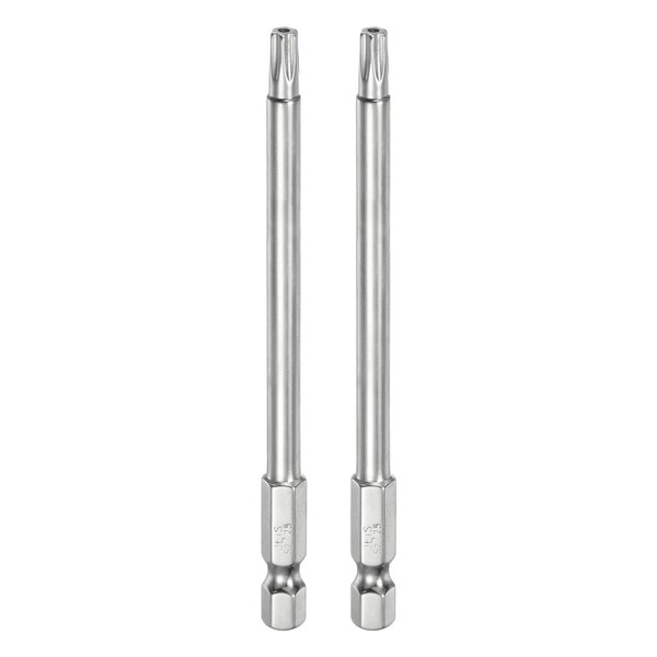 HARFINGTON 2pcs T25 Security Torx Bit 1/4" Hex Shank 4"