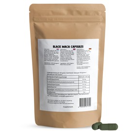Cupplement - 4 Beutel Black Maca - Kostenlose Pillendose - 100 Kapseln - Höchste Qualität 500 MG Pro Kapsel - Keine Pulver, Arginin, Tabletten, Extrakt oder Gelb Karotte - Superfood - Peru - Wurzel