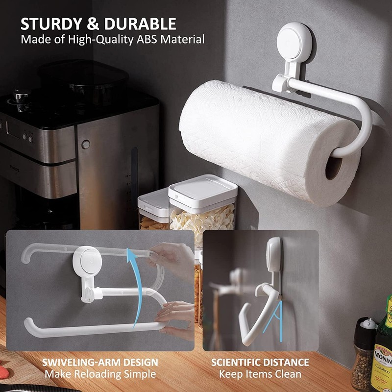 ARBAKS Suction Cup Paper Towel Holder Under Cabinet,No Drilling Towels