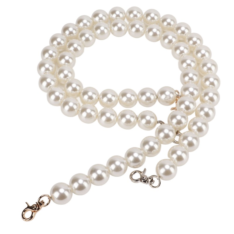 2Pcs Pearl Bead Bag Chain 60cm Workmanship Easily Install Detachable
