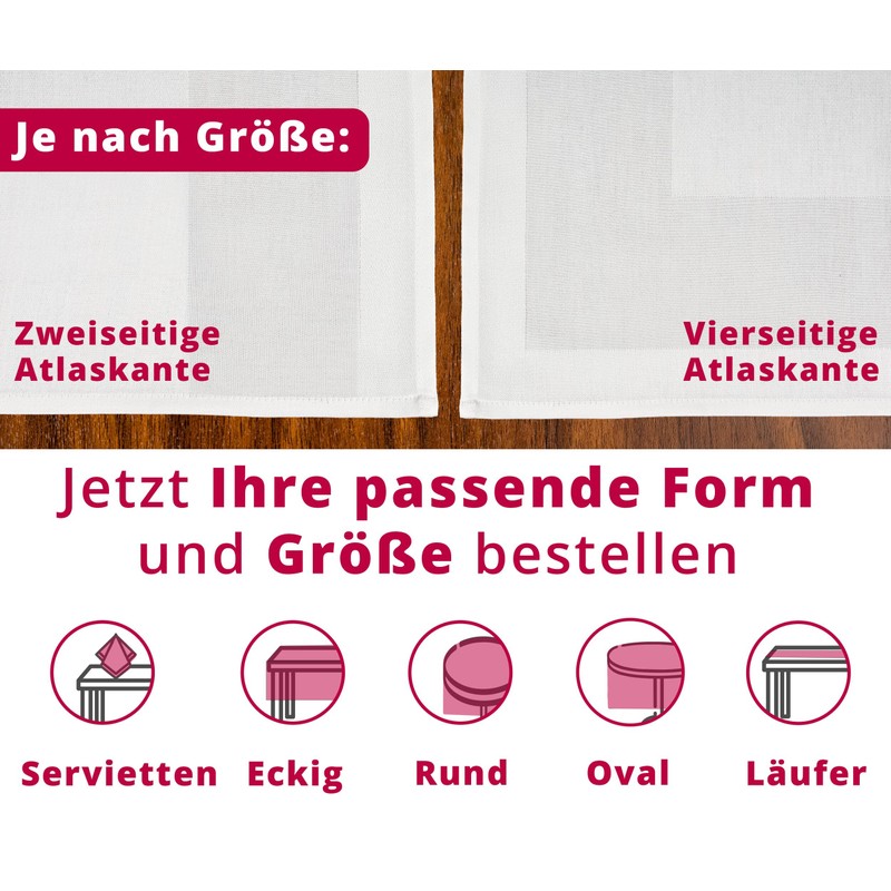 Damask Tablecloth 100% Cotton Gastro Edition White Square 80 x