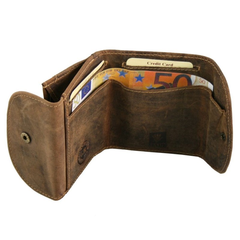 Greenburry Vintage Geldbörse Leder 10 cm, sattelbraun
