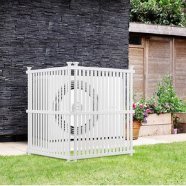 FAVSH Privacy Screen Panel Kits Air Conditioner Fence Trash Can Enclosure Set of 2, 36"W x 48"H Vinyl White (2 Pack)