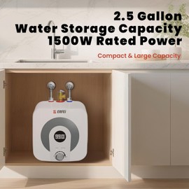 ERFEI ERFEI 2.5 Gallons 110V 1500W Under Sink Instant Water Heater Mini Hot Water Heater Digital Display RV Hot Water Tank
