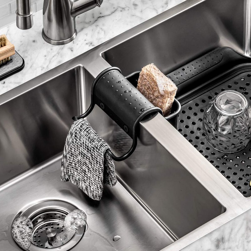 madesmart Saddle-SINKWARE Collection All-in-One Sink Storage, Ventilation Holes Promote Drying,