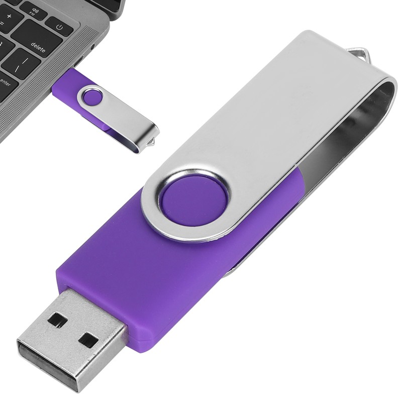 USB Flash Drive Candy Purple Rotatable Portable Storage Memory Stick