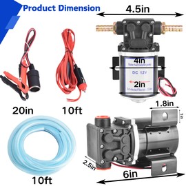 Fuel Transfer Pump Assembly, 12V Electric Fuel Transfer Pump, High Performance Siphon Pump for Pumping Gasoline, Diesel, Kerosene, Water and Liquids