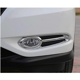 ANUNFRRE Car Accessories Fit for Honda Vezel HR-V HRV 2016-2017-2018 Car (Chrome) Front Fog Light Lamp Frame Cover Package Trim 2pcs