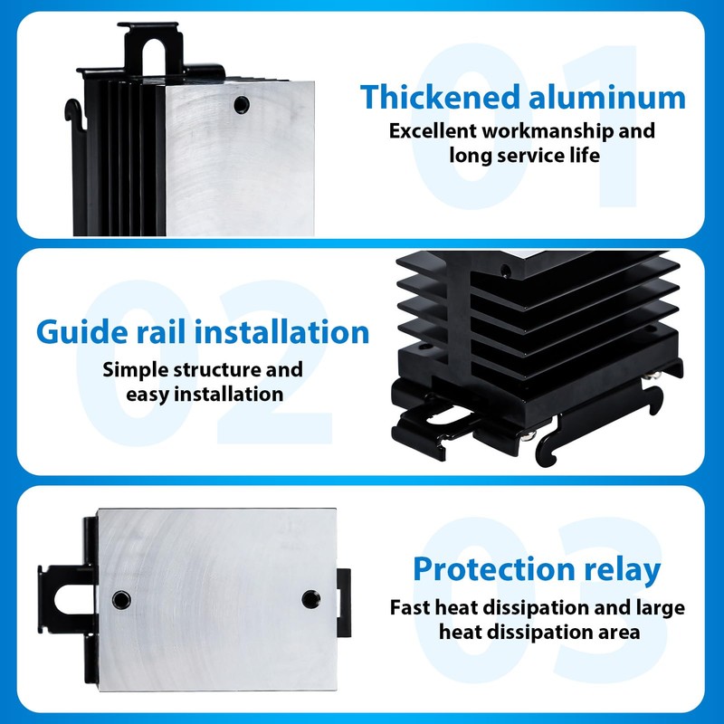 Telituny Single Phase Solid State Relay, Aluminium Heatsink SSR Dissipation,