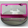 MotorVehicleParts Hot Pink Stainless Steel License Plate Frame w/ Aluminum