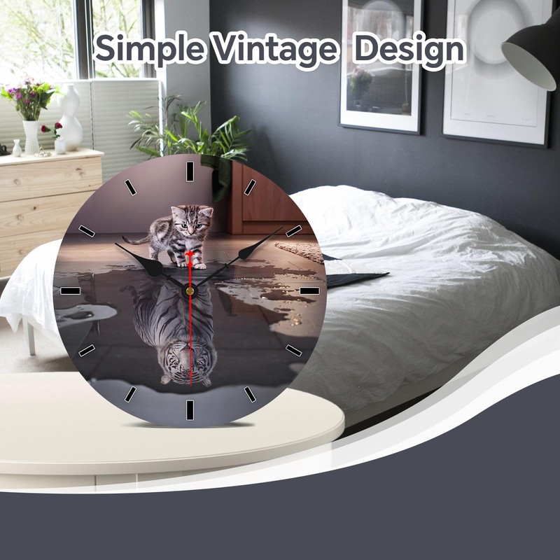VIKMARI Kitchen Wall Clock, Large 12 Inch Cute Lovely Cat