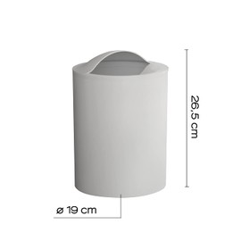 Gedy G-Eye Waste Paper Bin, White, Dimensions and Weight Basket 26.5 x 19 x 19 cm & 0.25 kg, Made of Thermoplastic Resins, Waste Bin for Bathroom Design R&S, 100% Made in Italy, Unique